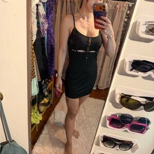 💕 black cutout party dress with bolero